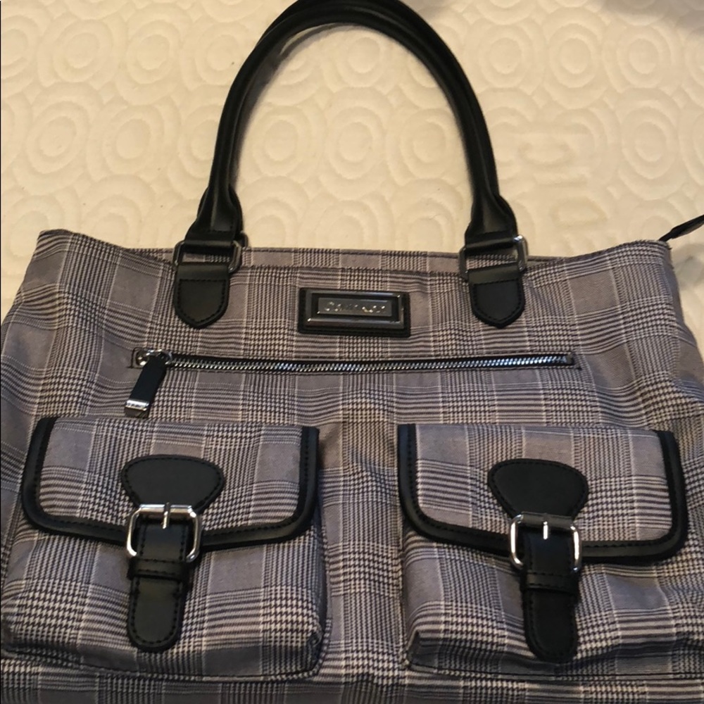 Calvin Klein plaid tote bag